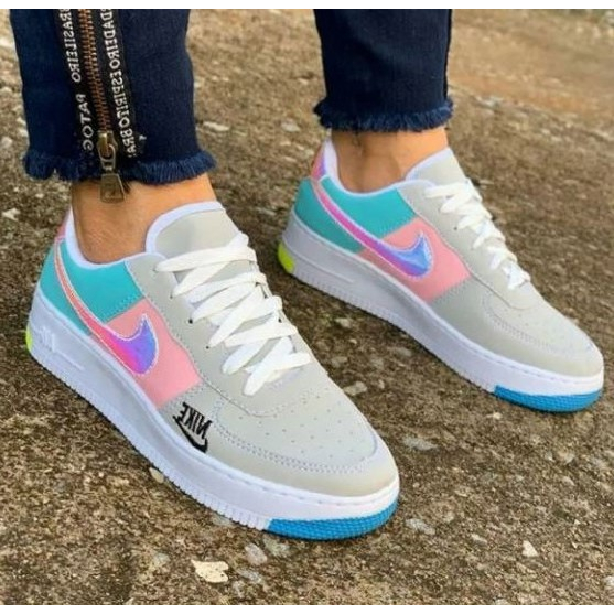 Tenis Air Force 1 Nike Holográfico Feminino Colorido | Shopee Brasil