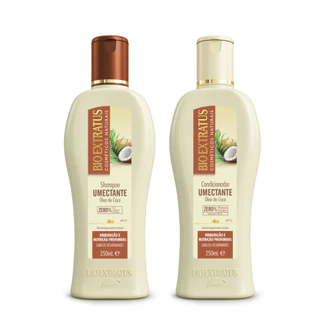 Kit Shampoo e Condicionador Umectante Coco Bio Extratus - 250mL Hidratação, Nutrição, Óleo de Coco