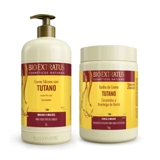 Kit Creme de Silicone e Banho de Creme Tutano Bio Extratus - 1L Força e Maciez
