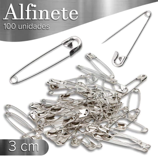 Alfinete De Segurança 01 - C/100 Unidades Ouro/Prata - Criar