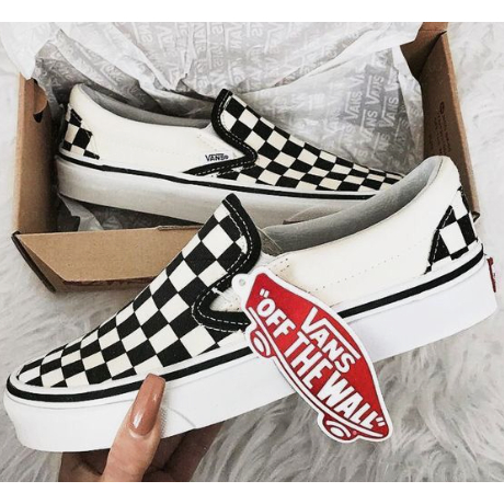 tenis slip on vans xadrez branco quadriculado vucanizado