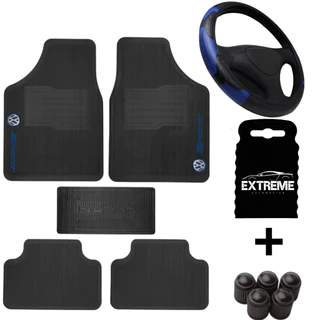 Tapete Carro Automotivo Volkswagen Otimizado + Capa Volante Colorida Reforçada - Fox, gol, saveiro, polo, voyage, parati, golf, g1, g2, g3, g4, g5, g6, g7
