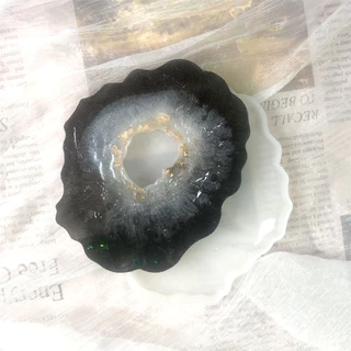 Molde De Silicone Para Arte PORTA COPO COM FURO De Resina Artesanato DIY