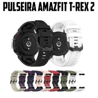 Pulseira compativel com Xiaomi amazfit t-rex 2 de Silicone Colorida + chave