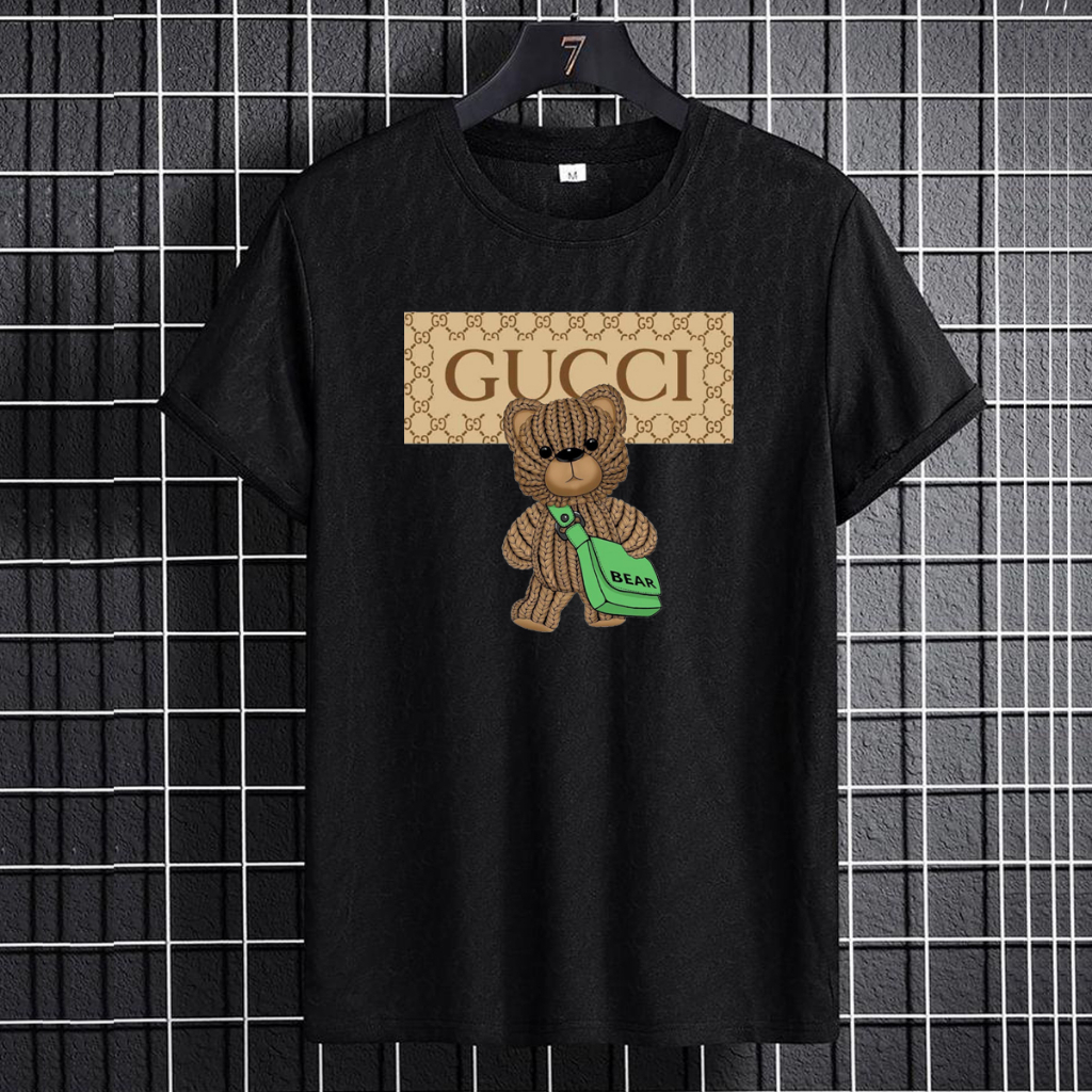 Camiseta Gucci urso masculino 100% algodão