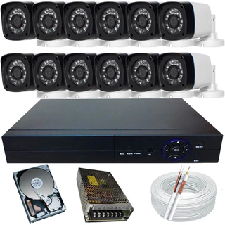 Kit Com 12 Câmeras De Segurança Full HD Infravermelho Gravador Dvr HD 1TB