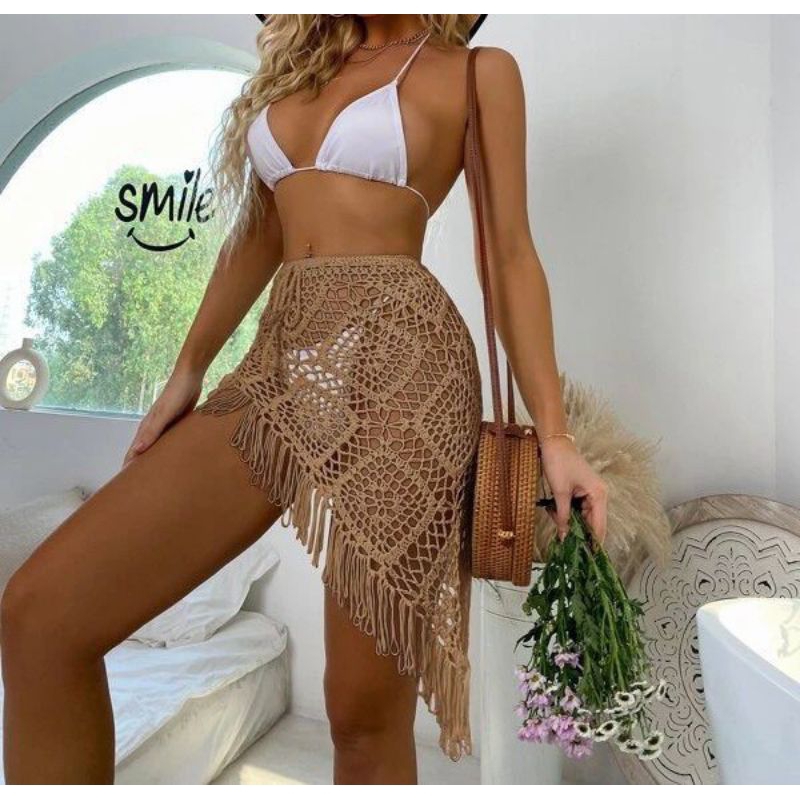 Saída De Praia Saia Curta De Crochê Croche Saida Saias De Croche