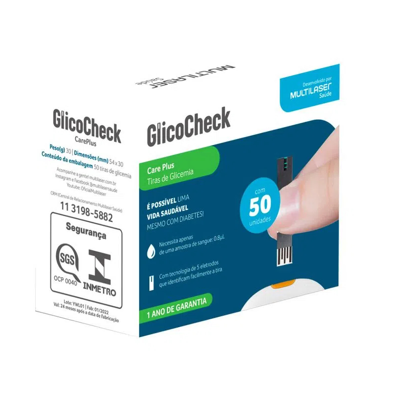 Kit Medidor Glicose Multilaser GlicoCheck Tiras Aparelho Medir Diabetes -  Love Saúde