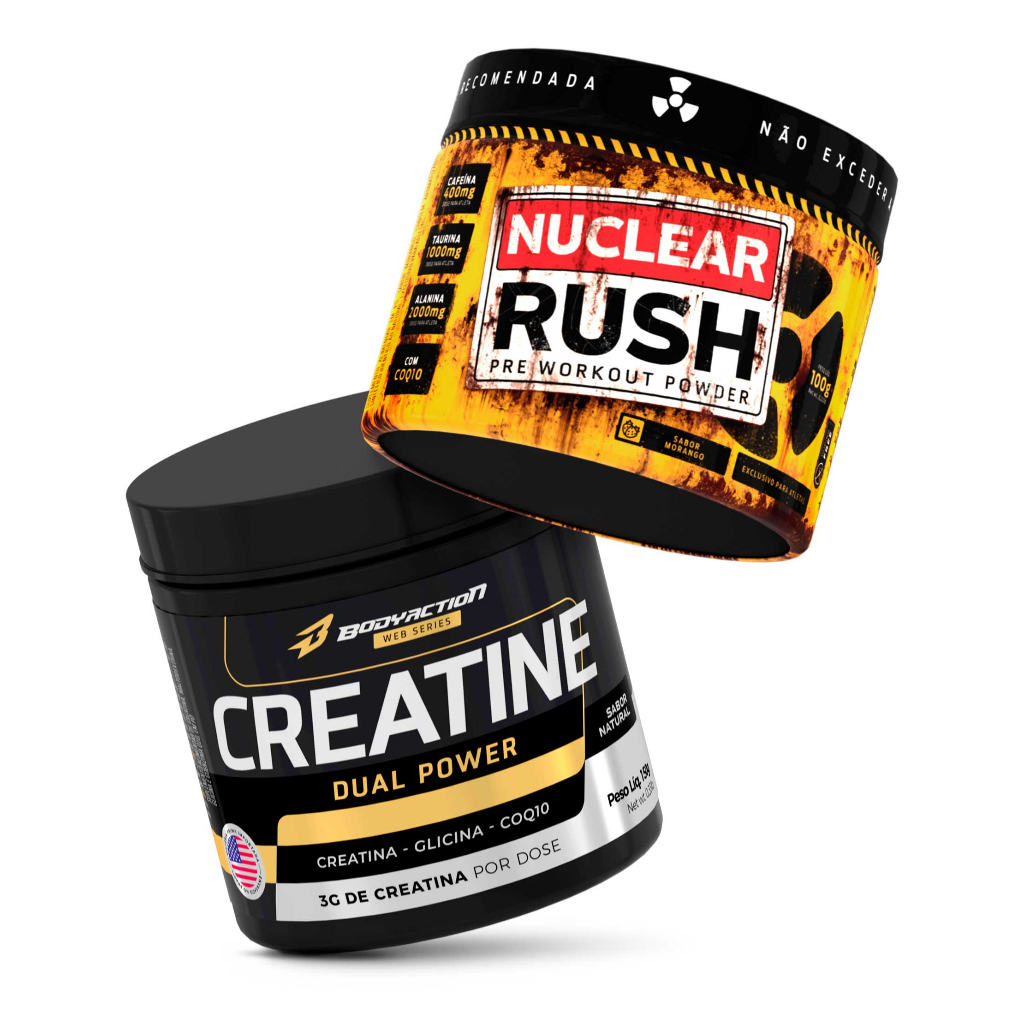 Creatina Dual Power 150g + Pré Treino Nuclear Rush Bodyaction | Shopee