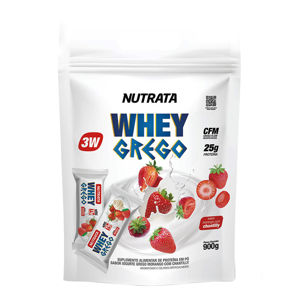 Whey Protein 3w Whey Grego 900g Refil – Nutrata