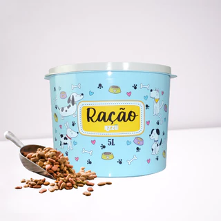 Pote Porta Ração Dispenser Com Tampa Excelente Vedação Pet Cachorro 5L