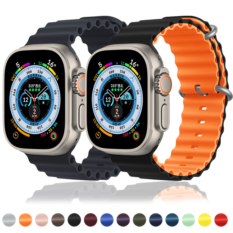 Pulseira Para Relógio AppleWatch de Silicone Lisa Flexível Apple WH68 HW X8  Ultra Series 8, 7, 6, SE, 5, 4, 3, 2, 1, 38MM, 40MM, 41MM, 42MM, 44MM, 45mm  e 49mm New