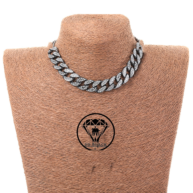 corrente cravejada corrente feminina ice choker ajustável hip hop trap rap