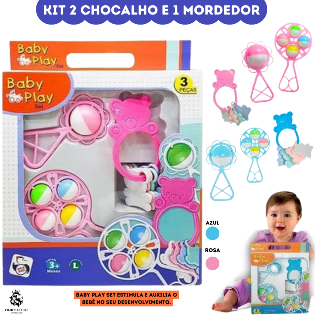 Mordedor para Bebê Gelado Água Multikids 3 Peças Zoo Menina