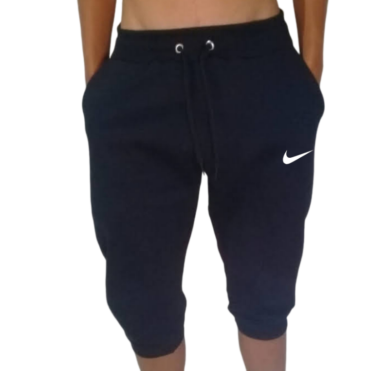 Bermuda Moletom Skinny PRETA Estampada Masculina/Unissex