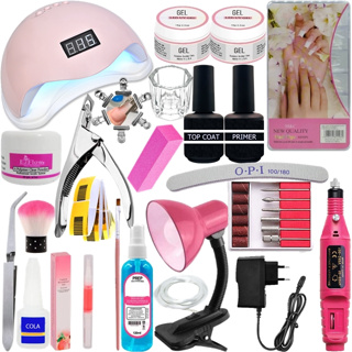 Kit Completo Cabine Sun 5 48w Lixadeira Elétrica Caneta *Unha Gel*