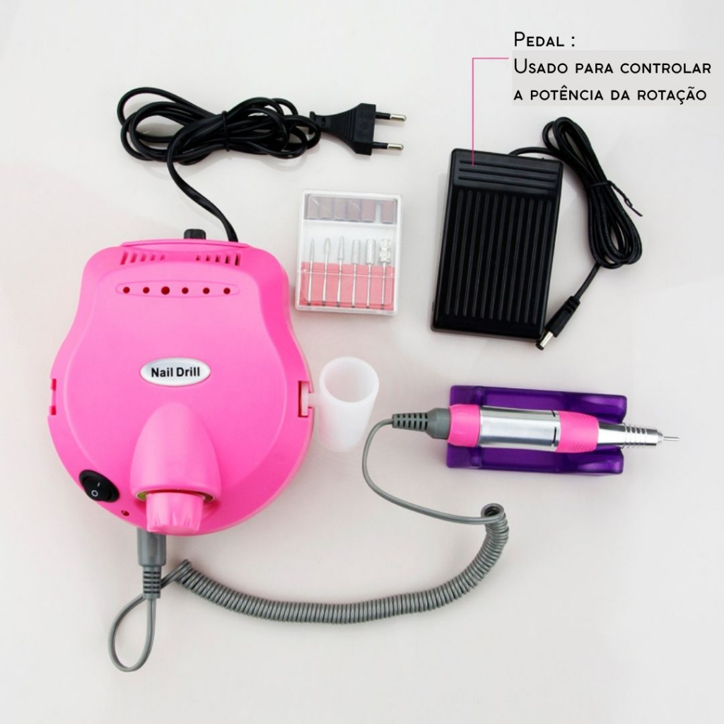 Motor Lixadeira Elétrica para Unhas de Gel Profissional Com Pedal ...