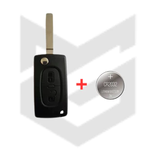 Carcaça Chave Canivete Citroen C3 C4 Pallas Picasso 2 Botões + Bateria