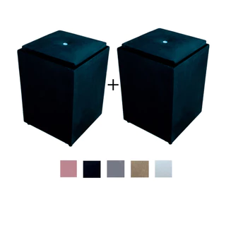 2 PUFF com almofada Decorativo banqueta suede