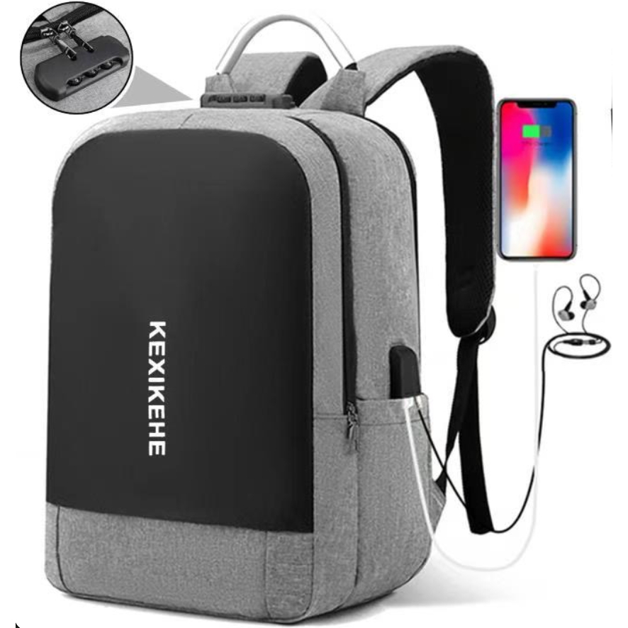 Mochila Antifurto Resistente Masculino/Feminino Porta Notebook Laptop Zíper Reforçado c/Segredo USB