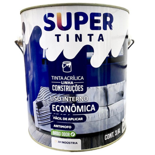 Tinta Acrílica Econômica Uso Interno Antimofo cor BRANCO 3,6L - Super Tinta