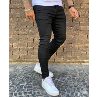 Calça Jeans Masculina Preta Skinny Direto Da Fabrica-Envio Imediato tamanho 36 38 40 42 44 46 48 50 52 54 56 ref022