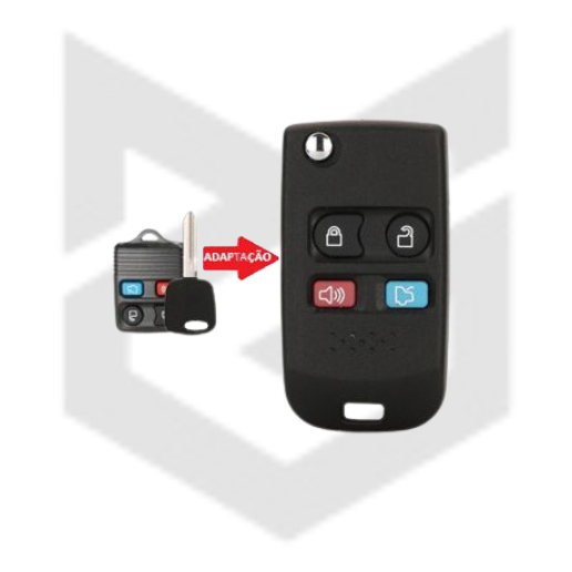 Chave Canivete Alarme Original Ford Ka Fiesta 2008 2009 2010 2011 2012 2013 4 Botões