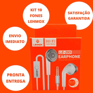 kit 10 Fones De Ouvido Com Fio Lehmox Com Microfone