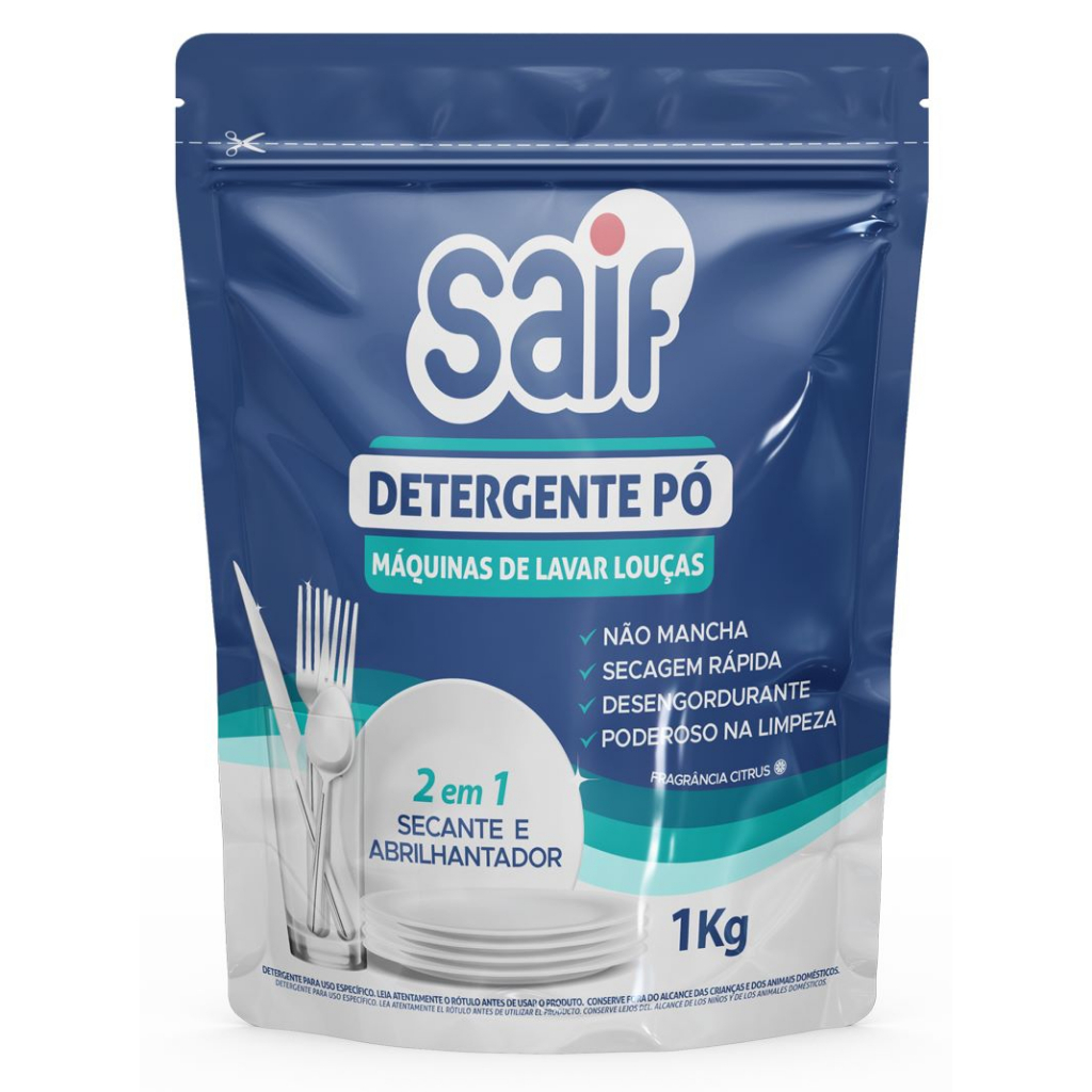 Detergente em Pó Lava Louças Saif 1kg