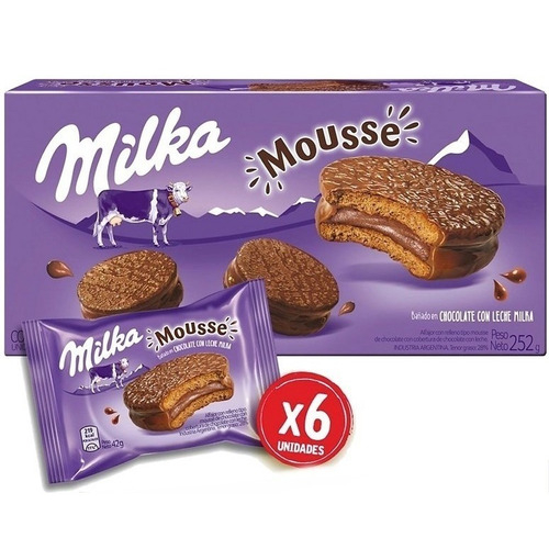 Milka Mousse - Alfajor Argentino Recheio Tipo Mousse (252g) | Shopee Brasil