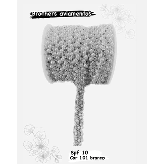 Fita meia Perola com strass, SPF 10 vendido por metro.