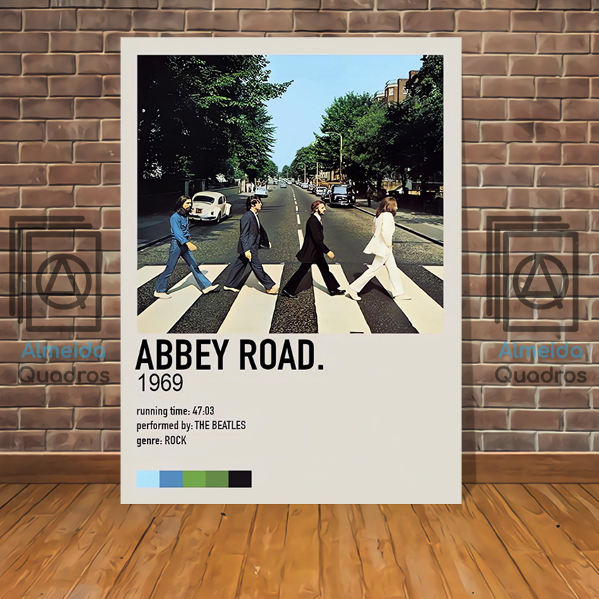 Quadro Placa Decorativa The Beatles Abbey Road - Decoração de Parede em ...