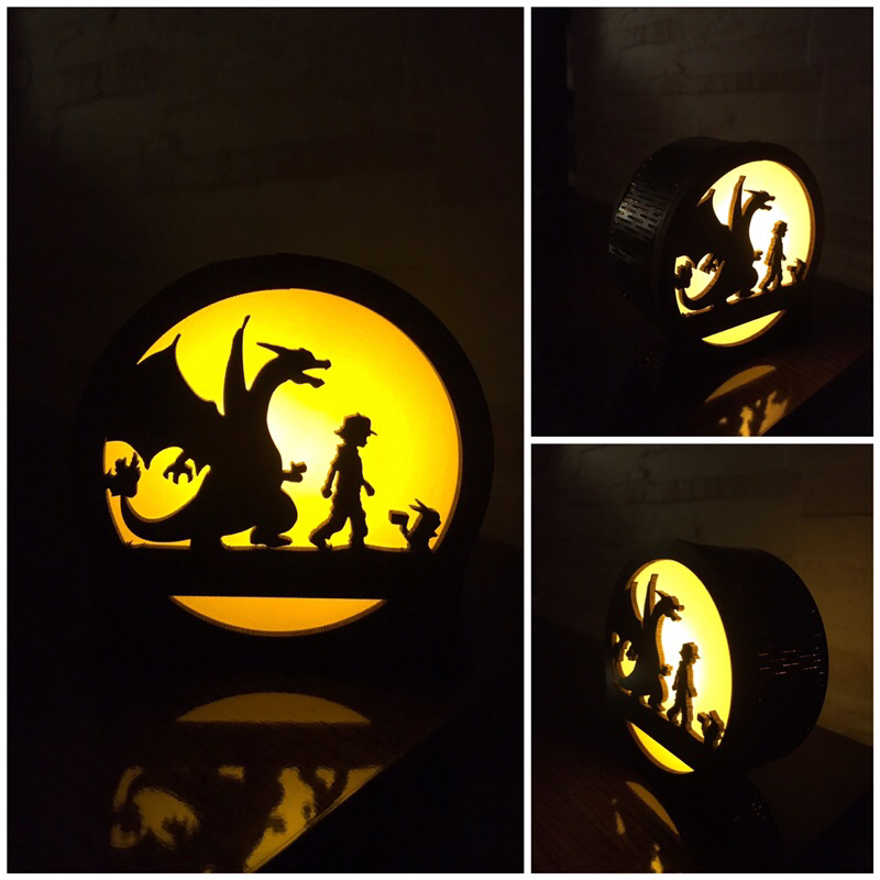 luminária Geek de mesa Pokemon - Sharizard - Ash - Pikachu