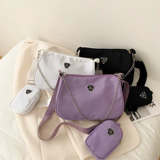 Bolsa Feminina Estilo Prada Com Alça E Bolsinha Para Festival Rave