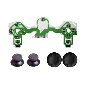 1x Pelicula Manta Condutiva JDM 011 + 2x Capa P/ Botões + 2x Grips Compativel Controle PS4