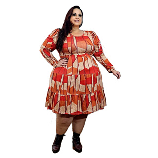 Vestido Moda Evangélica Plus Size Moderno Atual Renata