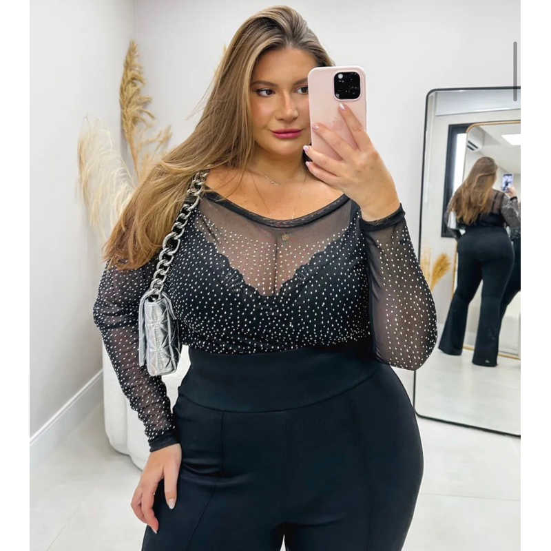 Saia com store pedraria plus size