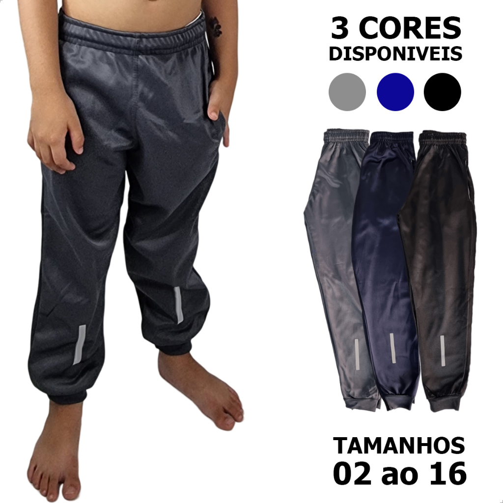 Calça Infantil Jogger Masculina Tamanho 2 Ao 16 Juvenil Promoção Flanelada com Punho