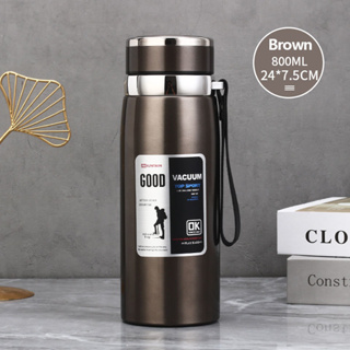 Garrafa Térmica Inox Dourada 800ml de Água Café com Infusor YDTECH