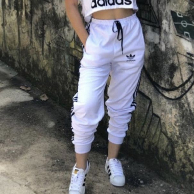 Calça Feminina Jogger Flanelada adidas Casual Gringa