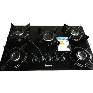 Fogão cooktop 5 bocas a gas bivolt acendimento automático Braslar em Oferta na Shopee