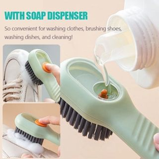 ESCOVA MULTIUSO COM DISPENSER PARA DETERGENTE + CABO PLASTICO