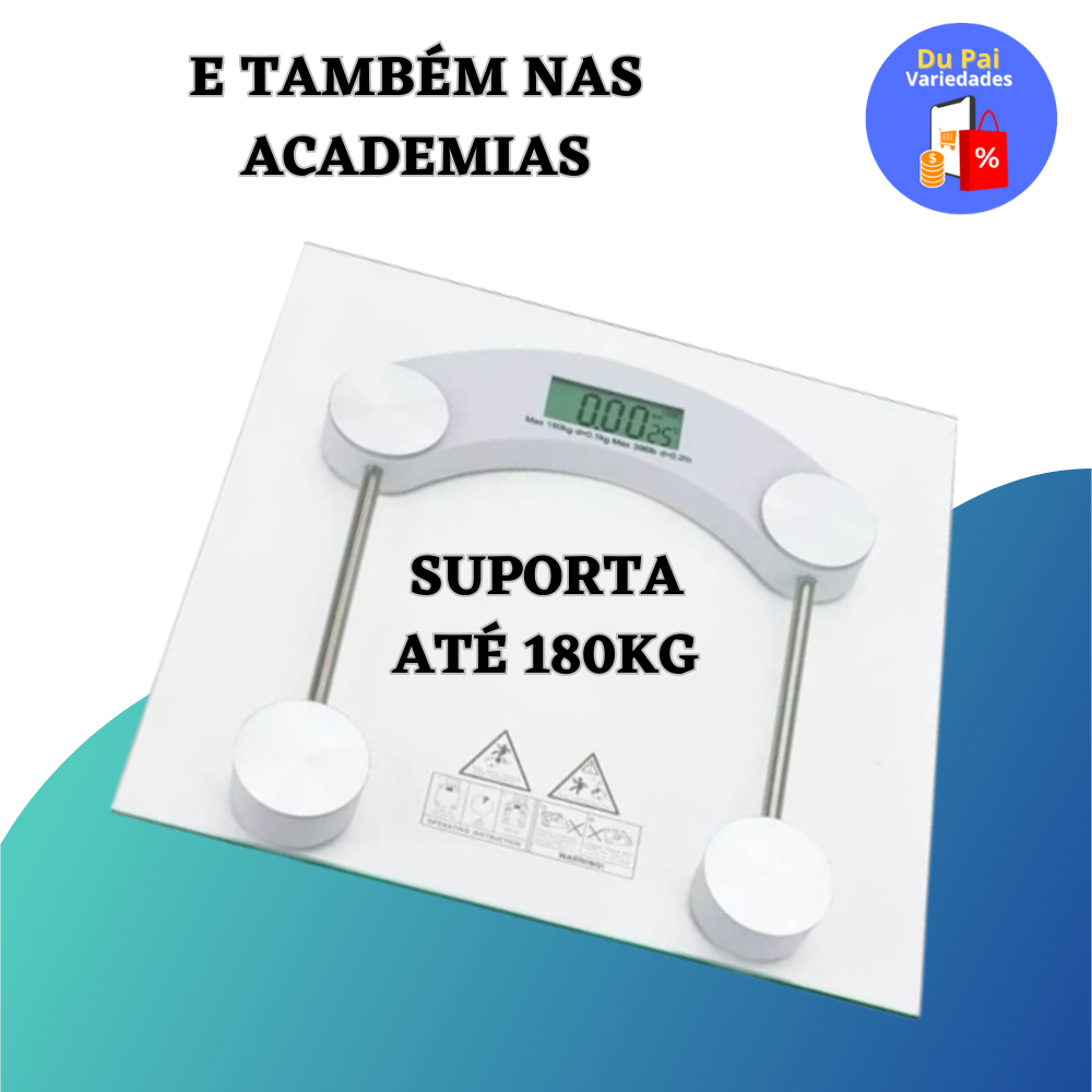 Balança Banheiro Digital Peso Corporal 180 Kg Domestica Precisão Academia