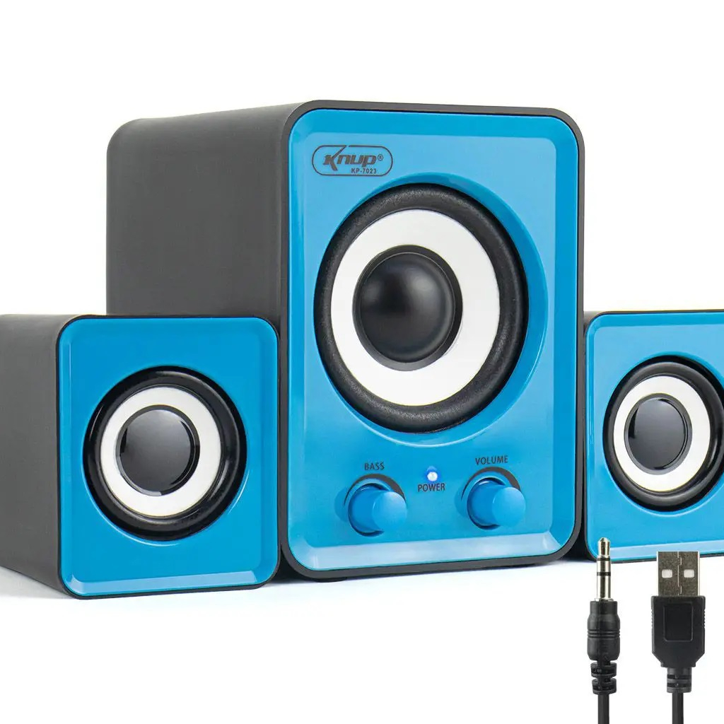 Caixa De Som 2.1 Com Subwoofer Usb P2 Potente 12W Para PC Notebook