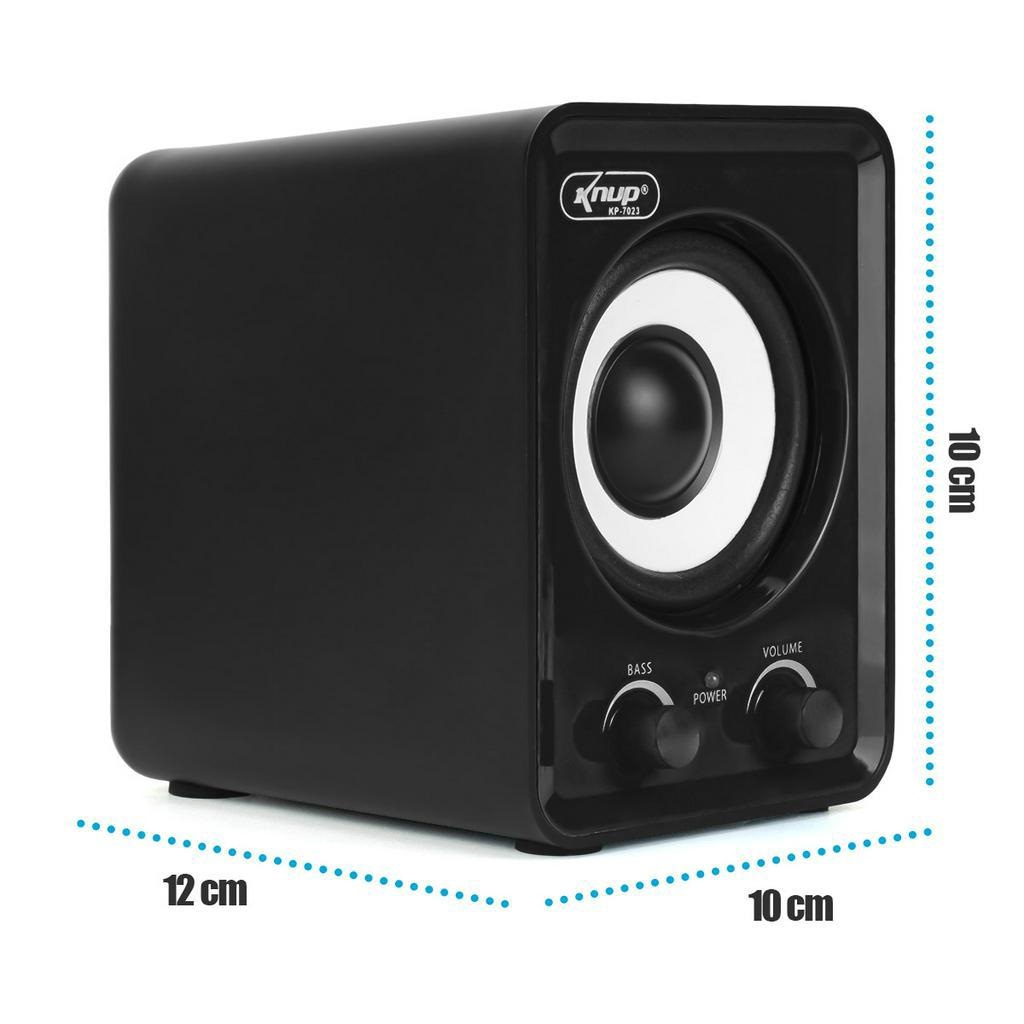 Caixa De Som 2.1 Com Subwoofer Usb P2 Potente 12W Para PC Notebook