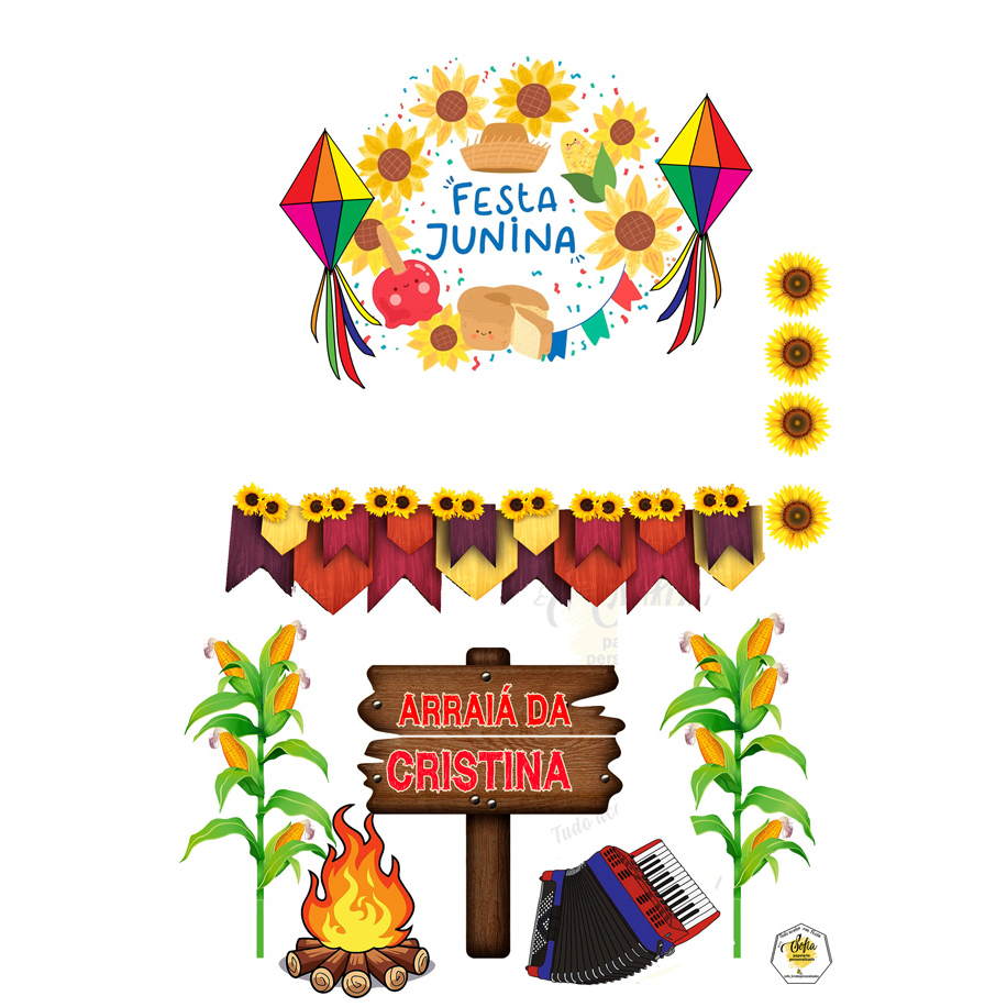 Topo de bolo tema FESTA JUNINA 02 topper personalizado | Shopee Brasil