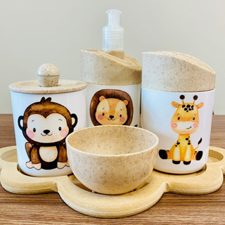 Kit Higiene Baby Safari/bandeja nuvem