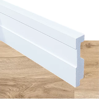 Kit com 10 Barras Rodapé Poliestireno Frisado 5cm Altura (5x1x240cm)