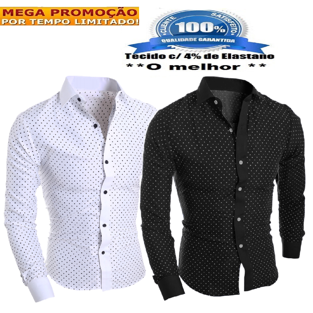 Camisa Social Masculina Gola Padre Linho Premium Moda Luxo