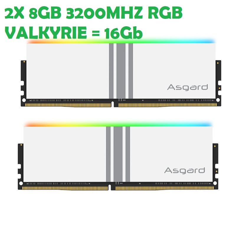 MEMÓRIA RAM ASGARD RGB 8GB , 2X8GB =16GB DDR4 3200 Mhz NOVA LACRADA